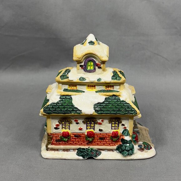Cobblestone Corners Ceramic Christmas Village Train Station Holiday Decor Y2K - Picture 4 of 13